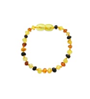 Oval Form Multicolor Doğal Damla Kehribar Bebek Bileklik