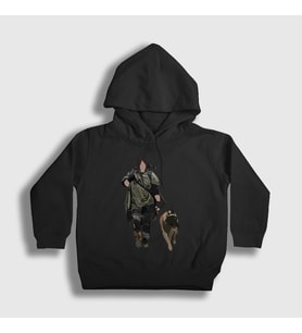 Presmono Unisex Çocuk Beyaz Daryl Dixon V3 The Walking Dead Kapüşonlu Sweatshirt 520879tt (Siyah)