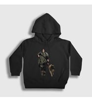 Presmono Unisex Çocuk Beyaz Daryl Dixon V3 The Walking Dead Kapüşonlu Sweatshirt 520879tt (Siyah)