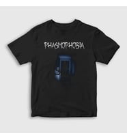 Presmono Unisex Çocuk Siyah Ghost Oyun Phasmophobia T-Shirt 502778tt