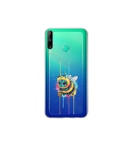 Huawei P40 Lite E ile uyumlu Splash arı tasarımlı şeffaf silikon kılıf