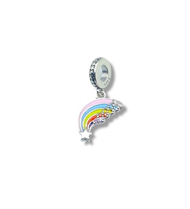 Renkli Gökkuşağı Charm   925 Ayar Gümüş