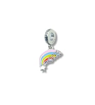 Renkli Gökkuşağı Charm   925 Ayar Gümüş