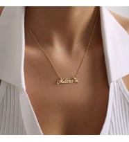 Kişiye Özel 925 Ayar Gümüş Doğum Ayı Kuş İsim Kolye (Gold)