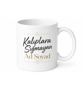 İsme Özel Kalıplara Sığmayan Yazılı Kupa Bardak Hediye Baskılı Kupa