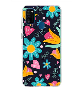 PrintiFy Samsung Galaxy M30s ile Uyumlu 1mm Slim Fit Retro Colors 1 Baskılı Şeffaf  Kılıf