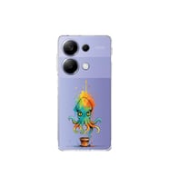 Redmi Note 13 Pro 4G ile uyumlu Splash ahtapot tasarımlı şeffaf silikon kılıf