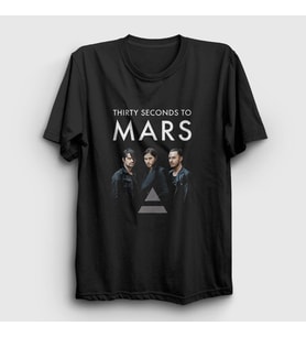 Presmono Unisex Siyah Band 30 Seconds To Mars T-Shirt 171297tt