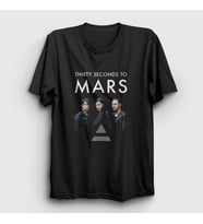 Presmono Unisex Siyah Band 30 Seconds To Mars T-Shirt 171297tt