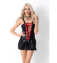 Phevos Deri Fantezi Babydoll (Sarı)