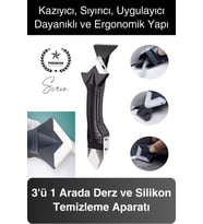3'ü 1 Arada Fayans Derz Dolgu Silikon Kazıyıcı Sıyırıcı Uygulayıcı Aparat Mutfak Banyo Kapı Pencere