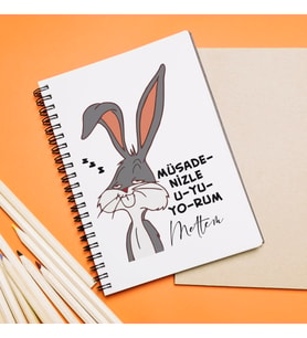 Bugs Bunny Tasarımlı Defter Kişiye Özel