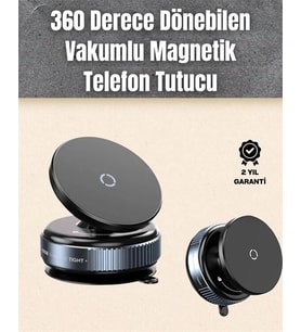 Çok Yönlü Döner Başlıklı Vakumlu Araç Telefon Standı – Sert Yollarda Stabil Kullanım