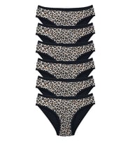 6 Adet Leopar Desenli Likralı Yumuşak Dokulu Kadın Slip Külot