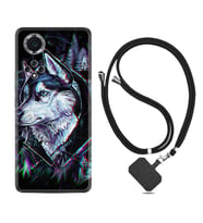 Huawei Nova Y70 Y90 Nova 9 SE  Kılıf Boyun Askılı Silikon Dog Eyes 1761