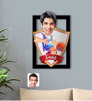 BK Gift Kişiye Özel İsimli Erkek Basketbolcu Karikatürlü 3D Ahşap Tablo-2