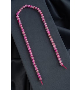 Akik Doğal Taş Parlak Pembe Küre Faset Kesim 6mm Dizi [B+]