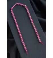 Akik Doğal Taş Parlak Pembe Küre Faset Kesim 6mm Dizi [B+]