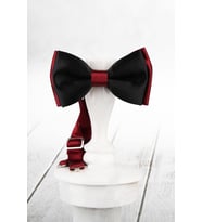 Siyah - Bordo Renk Saten Papyon SP58