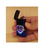 Usb Şarjlı Kalp Şeklinde Saatli Çift Arklı Rüzgarda Sönmeyen Çakmak