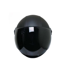 Motosiklet Yarım Deri Kask Siyah Vizör R22.06 Sertifika Fiber Material Black Leather Motor Kaskı
