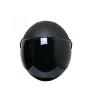 Motosiklet Yarım Deri Kask Siyah Vizör R22.06 Sertifika Fiber Material Black Leather Motor Kaskı