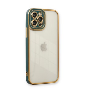 iPhone 12 Pro Kılıf Liva Lens Silikon - Yeşil