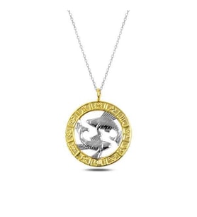 Gümüş Gold Balık Burcu Kolye