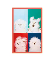 Köpek Ve Tavşan Temalı Hediye Not Kartı Ve Kartpostal  10x15 Cm (Mavi-Yeşil-Siyah-Beyaz)