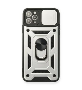 İphone 11 Kılıf Pars Lens Yüzüklü - Gümüş