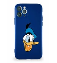 Apple iPhone 11 Pro Soft Premier Kapak Donald Duck-A Tasarımlı Silikon Kılıf - Lacivert (Şeffaf)