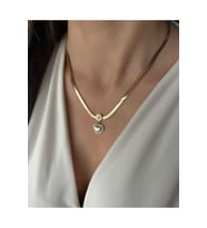 Çelik Gold Kalpli Kolye