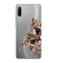 Huawei P30 Lite Uyumlu Tatlı Kedi Desenli Şeffaf Telefon Kılıfı