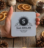 Kişiye Özel Baş Harf ve İsim Bardak Altlığı Doğum Günü Hediyesi