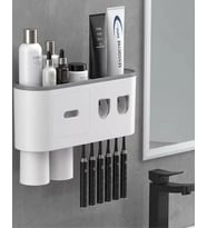 Northcity Otomatik Dispenser Bardaklı Organizer - Çok Fonksiyonlu Diş Fırçası Tutucu ve Banyo Düzenleyici
