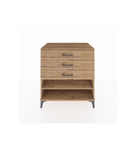Kronos Şifonyer Tek Raflı 3 Çekmeceli 88x59x96 Çam-Çam