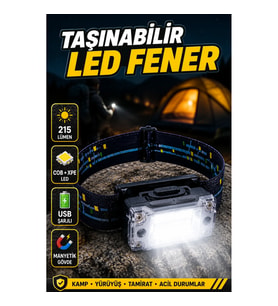 XPE95LM COB120LM Şarjlı LED Fener Manyetik Gövdeli Taşınabilir Kafa Feneri