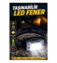 XPE95LM COB120LM Şarjlı LED Fener Manyetik Gövdeli Taşınabilir Kafa Feneri
