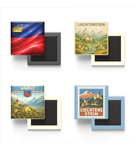 Buzdolap Magnetleri - Lihtenştayn Vaduz - Liechtenstein - 4'lü Set Magneti