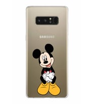 Samsung Galaxy Note 8 Kapak Mickey Mouse Tasarımlı Şeffaf Silikon Kılıf