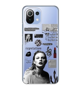 Xiaomi Mi 11 Lite Uyumlu Taylor Swift Desenli Şeffaf Telefon Kılıfı