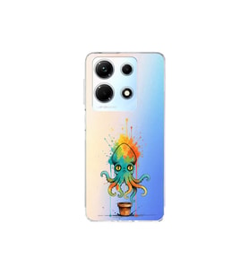 Infinix Note 30 ile uyumlu Splash ahtapot tasarımlı şeffaf silikon kılıf