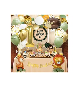 KİPRİ CEYLAN ASLAN FOLYOLU 1 YAŞ DOĞUM GÜNÜ BALON SET