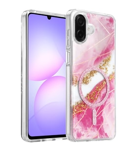Northcity Onegif Samsung Galaxy A07 4G Uyumlu Lotus Simli Magsafe Kapak - Pembe