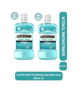 ListerineCool Mint Hafif Tat Alkolsüz Ağiz Bakim Suyu 250 ml X2