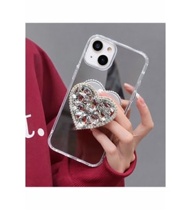 Aynalı Taşlı Popsocketli Kılıf iPhone 13-14