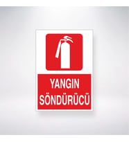 Yangın Söndürücü 21x28 Arkası Yapışkanlı Levha