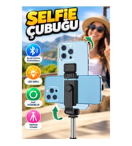 Bluetooth Kumandalı Tripod Selfie Çubuğu Led Işıklı Kablosuz Selfie Standı