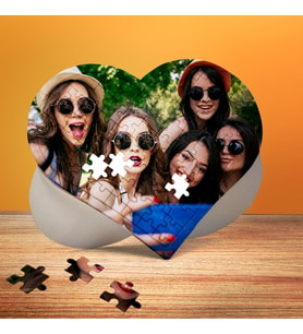 Kişiye Özel 88 Parça  Kalp Puzzle -Fotoğraflı Resimli Baskılı Yapboz