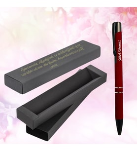 KİŞİYE ÖZEL KUTULU RUBBER METAL TÜKENMEZ KALEM